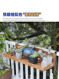 Balcony Railing Hanging Flower Pot Rack Solid Wood Shelf for Succulents and Plants