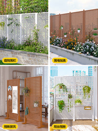Outdoor Garden Fence Trellis Balcony Flower Stand Indoor Decorative Partition Guardrail Anti-corrosion Wood