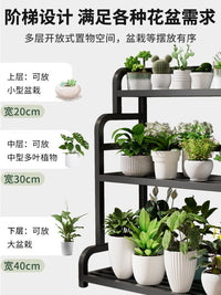 Multi-Tier Metal Plant Stand with Wheels, Indoor/Outdoor Ladder Shelf for Potted Plants, Balcony Display Rack