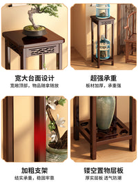 Multi-tier Solid Wood Plant Stand for Living Room Balcony Indoor Flower Pot Rack New Chinese Style Floor-standing Shelf