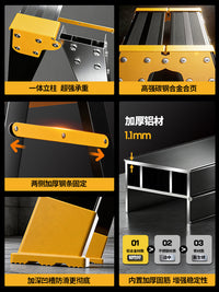 Magnesium Alloy A-Frame Ladder for Home and Engineering Use, Thickened Folding Step Ladder for High-Altitude Operations