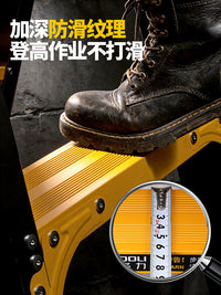 Magnesium Alloy A-Frame Ladder for Home and Engineering Use, Thickened Folding Step Ladder for High-Altitude Operations