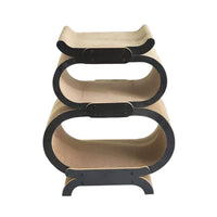 Meowxianer Vertical Corrugated Cardboard Cat Scratcher Lounge with Multi-Layer Cat Bed and Grinding Claw Post