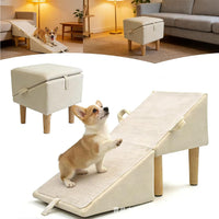 Pet Dog Cat Ramp Sofa Stairs Wooden Steps Non-Slip Ladder for Small Medium Dogs and Cats