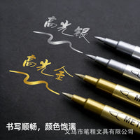 Soft Tip Metallic Craft Pen Gold Silver Paint Marker for Signature and Crafting