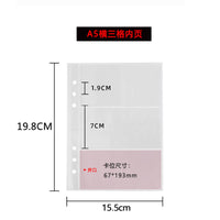 A5 6-Hole Transparent PP Album Pages Loose-Leaf Refillable Photo Storage Sleeves for Collectibles