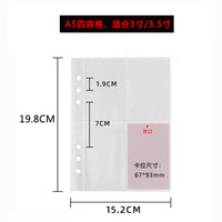 A5 6-Hole Transparent PP Album Pages Loose-Leaf Refillable Photo Storage Sleeves for Collectibles