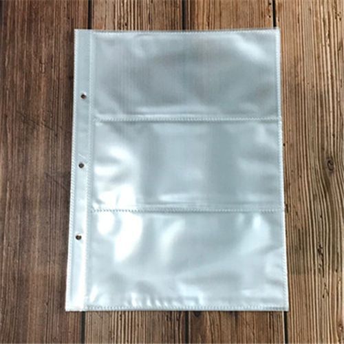 B5 8-Pocket Grid Train Ticket Photo Album Refill Pages for 5x7 Inch Photos Postcards