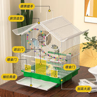 Small Household Bird Cage for Parrots, Budgies, Finches, and Ornamental Birds - Metal Villa Bird Nest