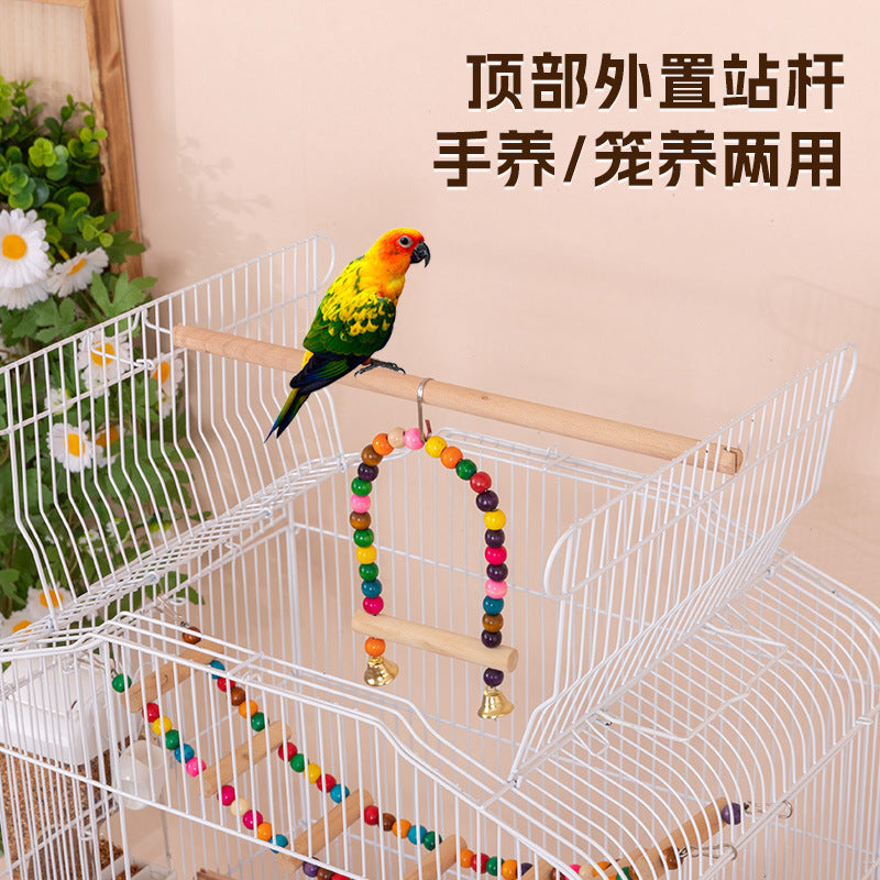 Parrot Bird Cage Multi-layer Double Large Tiger Skin Cockatiel Peony Luxury Villa Pet Cage