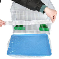 Disposable Pet Cage Tray Liners with Elastic Band for Bird Cages, Parrot Waste Collection Film Covers