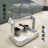 Portable Transparent Bird Carrier Cage for Parrots and Small Birds, Outdoor Travel Observation Cage