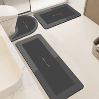 Cross-border Simple Light Luxury Diatomaceous Earth Mat Bathroom Absorbent Quick Dry Three-Piece Toilet U-shaped Mat