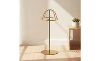 Stainless Steel Hat Display Stand Freestanding Hat Display with Round Base Brushed Metal Rust-Resistant for Retailers