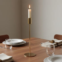 6 Pieces European Classical Design Gold Metal Candle Holder Minimalist Design Long Stem Candlestick Set for Wedding