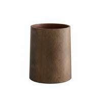 Large Capacity Wood Grain Trash Can Easy to Clean Double Layer Trash Bin Thickened Body Double-Layer Wastebasket Odor Blocking for Living Room, Kitchen, Bedroom, Office