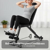 Foldable Design Adjustable Sit-up Bench Space-Saving Multi-Position Weight Bench Stable Triangular Structure Fitness Equipment Comfortable Padding for Home Gym Users, Adults, Athletes, Ab Workout, Strength Training, Weightlifting