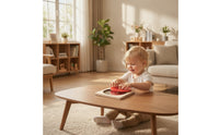 Educational Wooden Puzzle with Mirror Sensorial Circle Puzzle with Mirror Fine Motor Grasping Toy with Knob Learning for Playroom