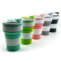 350ml Silicone Collapsible Travel Mug with Lid - Portable, Heat-Resistant, Multi-functional Coffee Cup