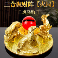Brass Zodiac Wealth Array Ornament - New Chinese Style