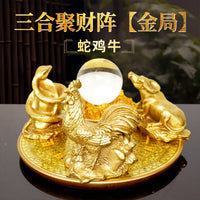 Brass Zodiac Wealth Array Ornament - New Chinese Style