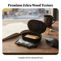 Non-Slip Grip Zebrawood Fingerboard Fluid Rolling Wheels Professional Fingerboard Kit Easy to Assemble for Teens, Kids, Indoors, Home, Desk