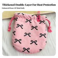 Electric Warmer Insulated Pouch Double Layer Anti-Scald Warmer Sleeve Thickened Fleece Lined Storage Bag for Women, Students, Travel, School, Camping