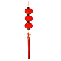 Flocked Red Lantern String Garland for Chinese New Year Wedding Decoration