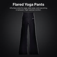 Flared Leggings for Women with High Waist and Double Pockets for Gym, Wide Leg Bootcut in Nylon Material for Workout