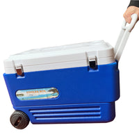 60L/80L Extra Large Insulated Food Cooler Box with Wheels for Cold Chain, Fishing, Outdoor Transport, and Refrigeration
