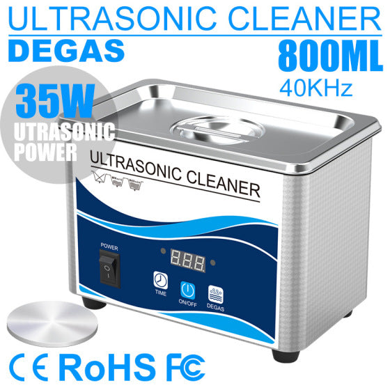 Granbo GA008-UK Ultrasonic Cleaner for Jewelry, Glasses, Dentures, Watches and Circuit Boards, 50W, 40kHz, Home Use