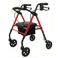 Four-Wheel Rollator Walker with Seat, Foldable, for Rehabilitation