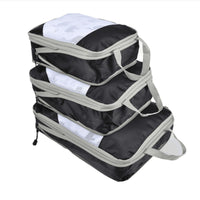 Travel Compression Packing Cubes Set - 3-Piece Waterproof Luggage Organizers for Clothes