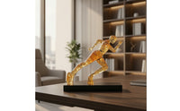 Runner Figurine Translucent Human Figurine Art Sculpture Amber-Gold Table Decor Modern for Runners, Office Desk, Bookshelf
