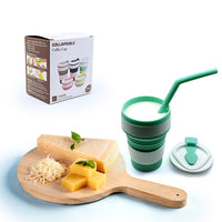 350ml Silicone Collapsible Travel Mug with Lid - Portable, Heat-Resistant, Multi-functional Coffee Cup
