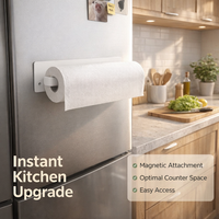 Dining Table Paper Dispenser, Under Cabinet Wall Mounted Towel for Kitchen Users, No-Drill Holder, Iron Construction for Easy Access