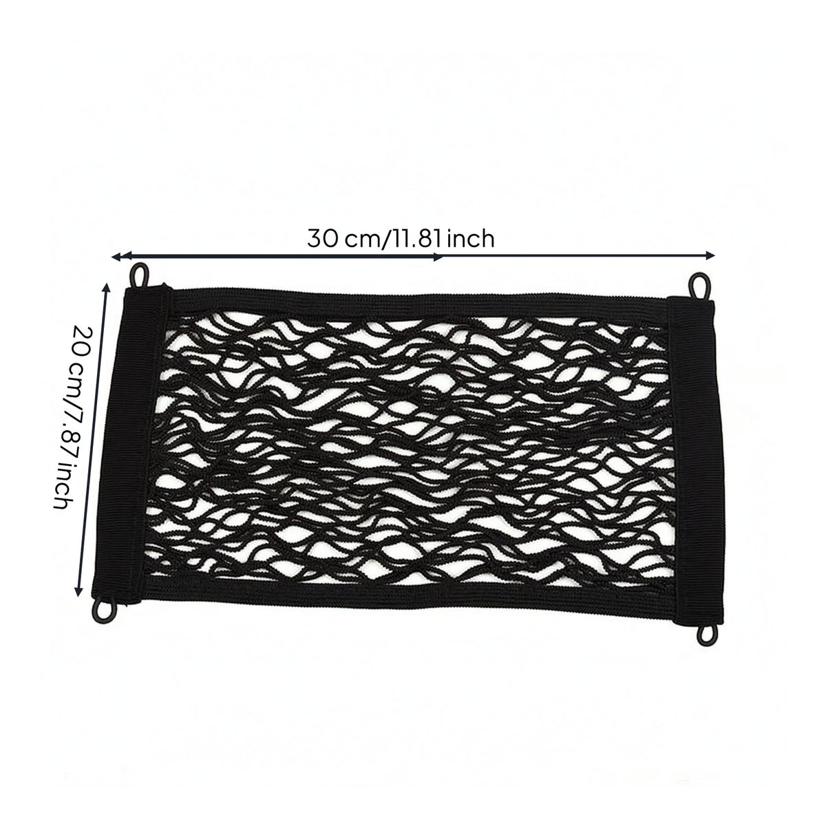 Reinforced Edging Scooter Storage Net Looped Corners Moped Front Net Stretchy Automotive Mesh Pocket Black