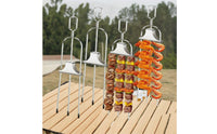 4 Pieces Skewers with Basting Brush Kabob Skewers with Push-off Slider Heat-Resistant for Grill Experts