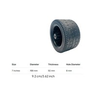 7-Inch Rubber Wheel 168 Mm Diameter Treaded Wheel Heavy Duty Outdoor Gear Wear Resistant for Camping, Lawn, Barbecue