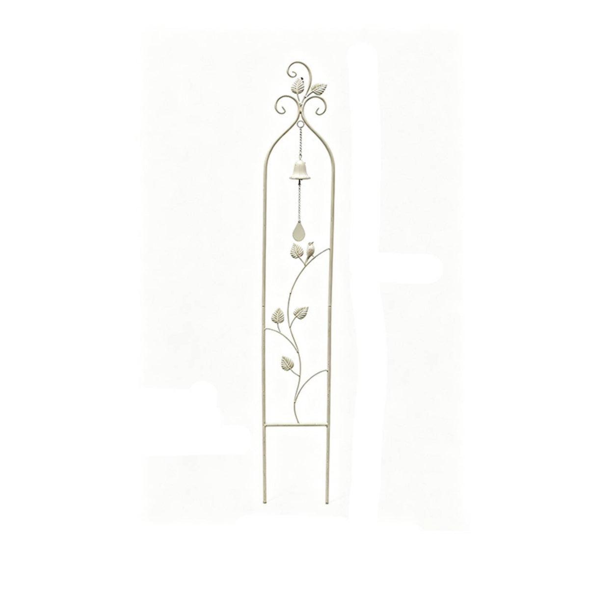 Metal Trellis with Bell Antique-Evocative Metal Trellis Floor-Standing Garden Obelisk for Gardeners, Patio, Balcony