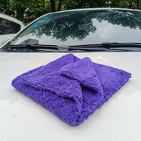 Edgeless Design Towel Car Drying Towel, 40cm x 40cm Microfibre Cleaning Cloth, 350 GSM Soft Coral Fleece for Interior and Exterior Detailing
