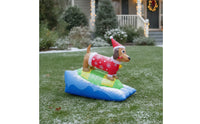 Outdoor Christmas Dachshund Inflatable Premium Inflatable Dachshund Long-Lasting Yard Decoration Safe for Patio