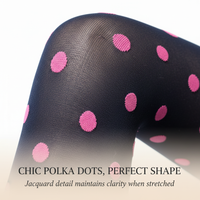 Vintage Polka Dot Velvet Jacquard Tights for Women, Anti-Snagging Pantyhose