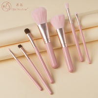 7-Piece Mini Travel Makeup Brush Set with Portable Bag for Face and Eyes