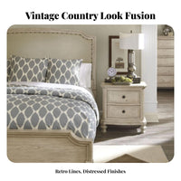 French Country design off-white Distressed Bedside Cabinet high-quality Wood Distressed off-white Nightstand Vintage Design Bedroom Furnishing Rustic Look for Adults, Homeowners, Interior Designers, Guest Room, Hallway