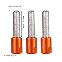 3 Pieces Diamond Burr with M10 Thread Abrasive Tool Accessory Long-Lasting