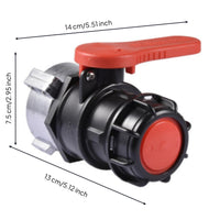 Tote Ball Shutoff Mechanism Alkali Resistant Water Liquid Container Tank Drain Adapter Connector Heavy Duty