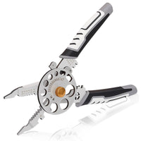 Industrial Grade Wire Stripper Pliers Rotating Wheel Wire Stripping Pliers Multi-Function Hand Tool Ergonomic Handle for Electricians, Wiring Work, Electrical Repair