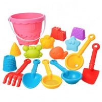 15 Pieces Brightly Colored Sand and Water Toy Set Molded Shapes Beach Sand Toy Set Sieve Sandcastle Building Kit Creative Play for Children, Sandbox