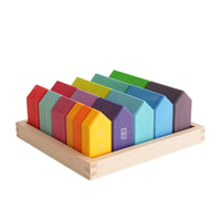 City Construction Stacking Blocks Colorful House Building Blocks Creative for Nursery